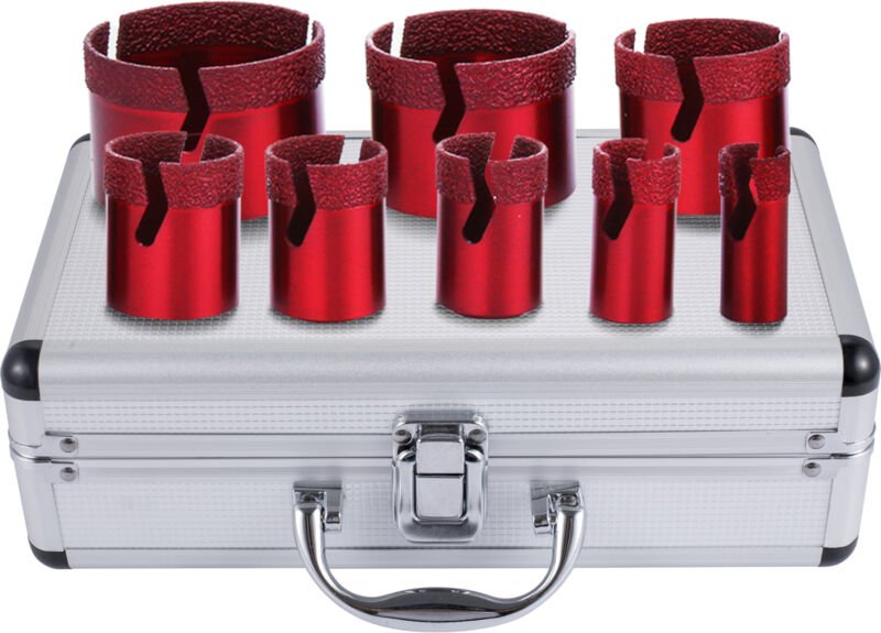 Diamant Lochsäge 8 pcs M14 20/25/32/35/40/50/60/68mm Diamantbohrer-Set 0.6/0.8/1/1.05/1.2/1.5/1.8/2 inch für Granit-Fein...