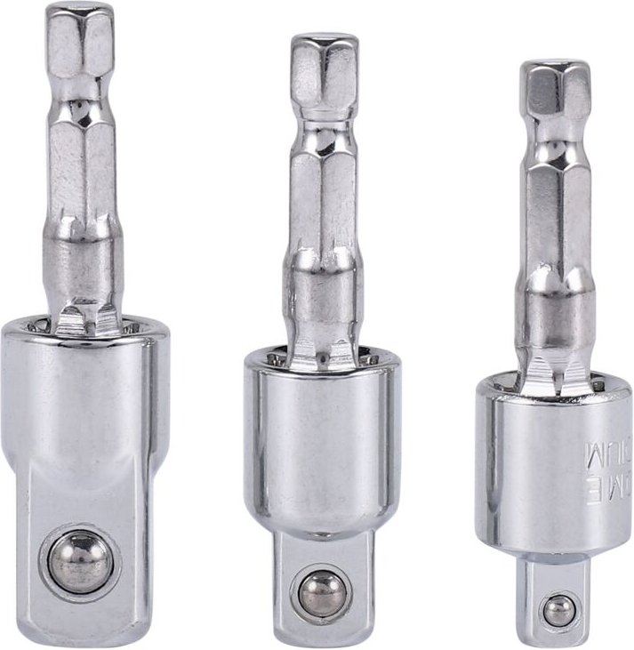 3er-Pack Steckschlüsseladapter in Schlagfestigkeitsqualität, 360-Grad-Drehgelenk-Set zum Bohren