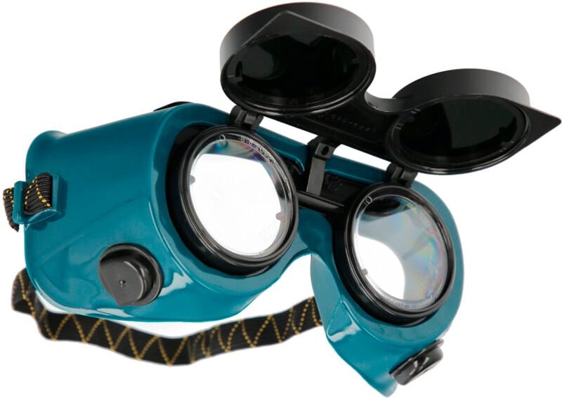 Schweißerbrille mit hochklappbaren Gläsern EN175