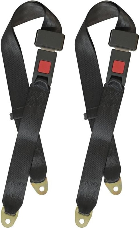 L&h-cfcahl - 2er-Pack Universal-Sicherheitsgurte, verstellbarer 2-Punkt-Sicherheitsgurt für Gokart, Golfwagen, Schwarz, ...