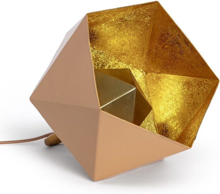 Efectoled - Tischlampe Metall Gold Elia Beige