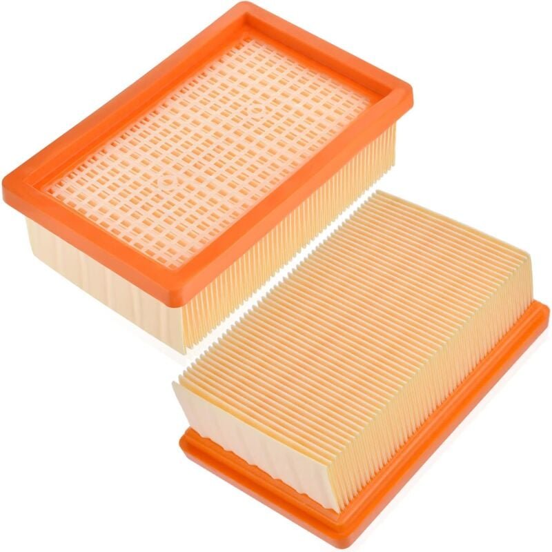Rebirthcare 2er-Pack Flachfaltenfilter für Kärcher Staubsauger 2.863-005.0 – Kärcher WD4, WD5, WD6, MV4, MV5, MV6 – Ersa...