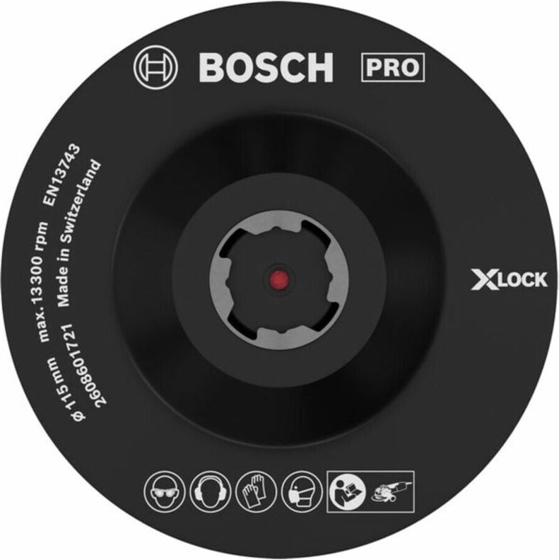 X-lock Stützteller 115 mm, Klettverschluss 115 mm, 13.300 U/min - Bosch