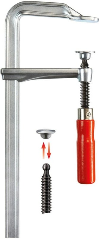 Ganzstahlschraubzwinge gz Spann-W.1250mm A.120mm Holzgriff