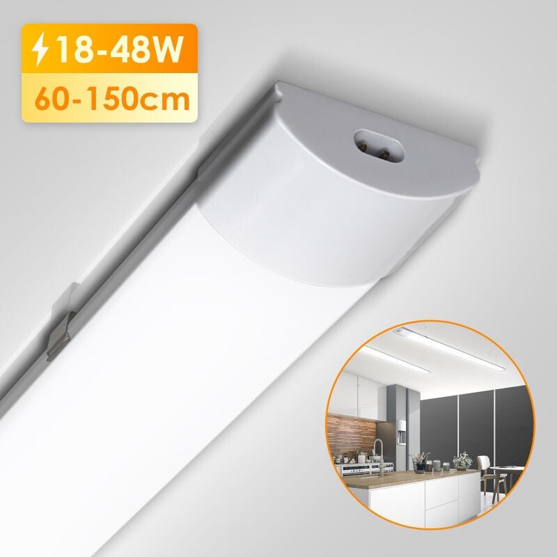 Thumbnail - Swanew 18W Led Feuchtraumleuchte, 60CM Verknüpfbar Werkstattlampe, Wannenleuchte Neutralweiß led Röhre, IP65 Wasserdicht...