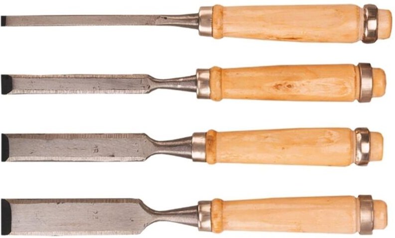 4 tlg. Meißel-Set mit Holzgriff