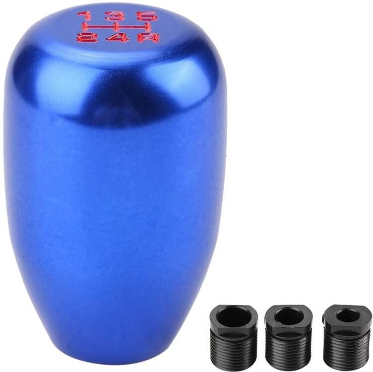 Zoternen - Fydun Universal 5-Gang-Automatik-Schaltknauf mit 3 Adaptern 8 mm/10 mm/12 mm Autoinnenraum (Blau)