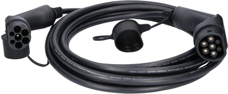 KS-Tools 117.7175 efuturo Ladekabel gerade, Typ 2 auf Typ 2 Stecker, 3 Phasen, bis zu 11 kW, 16 A, 4