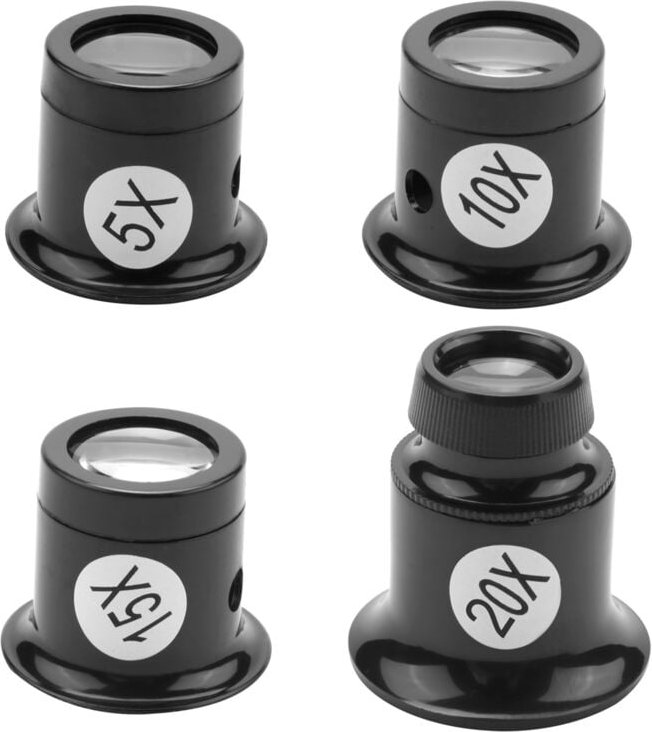 Tlily - 4PCS Lupe Brillenlupen Set 5X 10X 15X 20X Uhr Reparatur Lupe Lupe für Schmuck