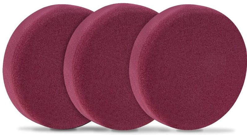Polierscheiben/Polierpads Schaumstoff für Poliermaschinen - 125mm, 3 Stück - Rot