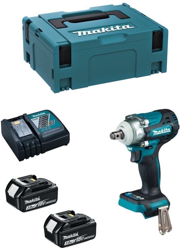 Schlagschrauber MAKITA DTW300RFJ (2 x 3,0 Ah + DC18RC + MAKPAC 2)