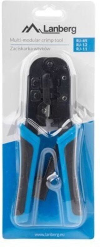 Lanberg - Crimpzange nt-0201 - Abisolierzange - rj9/rj11/rj12/rj45 Stecker - blau und schwarz