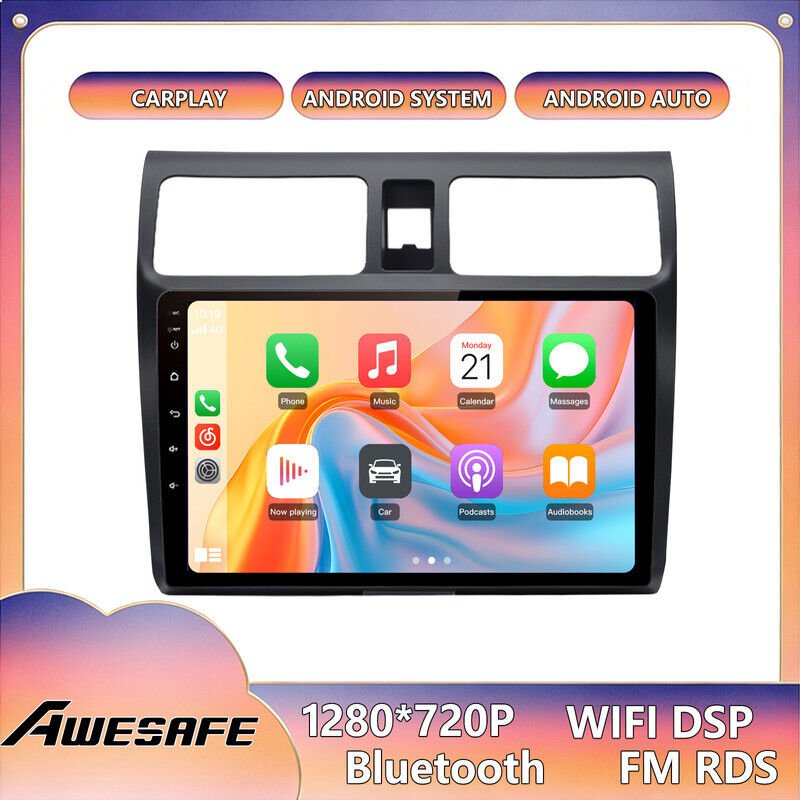 AWESAFE Autoradio Android 13 für Suzuki Swift (2005-2010) 2GB+64GB mit 10'' Touchscreen CarPlay Android Auto GPS Bluetoo...