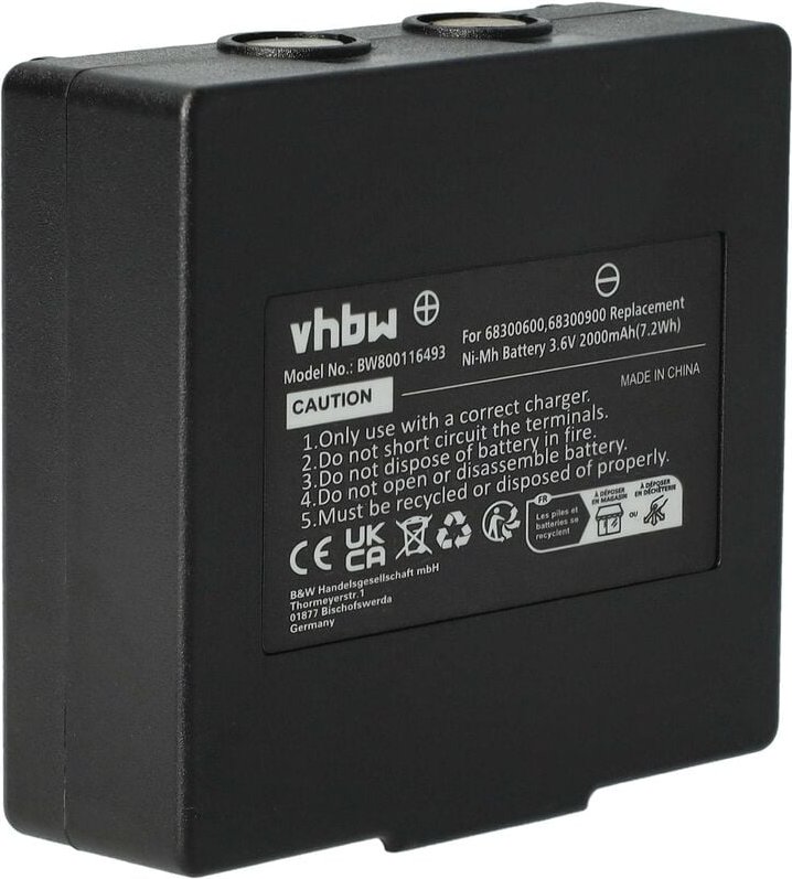 vhbw 1x Akku kompatibel mit Abitron Mini Ex2-22, Mini-Ex22-IIB/, Mini Industrie-Funkfernsteuerung Fernbedienung (2000 mA...