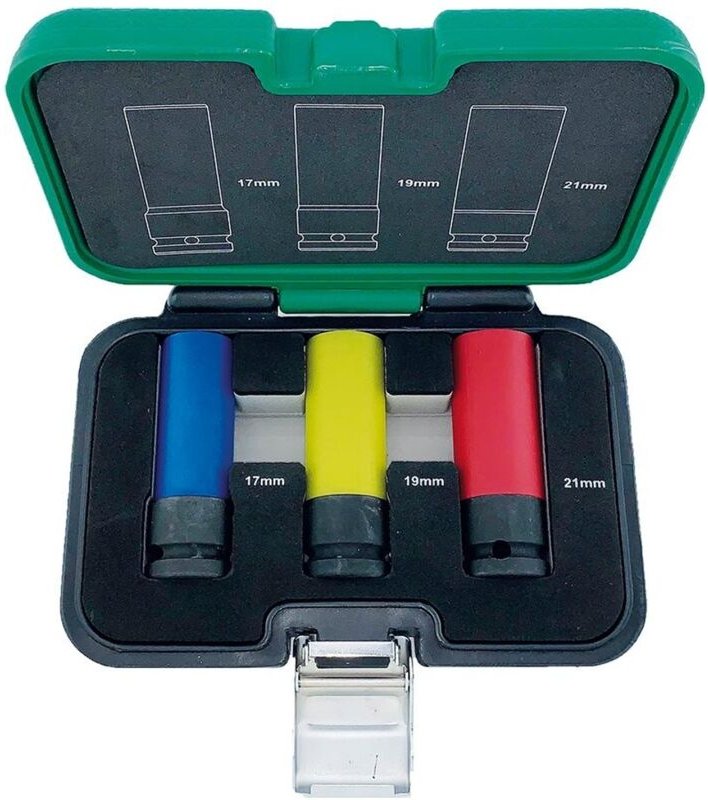 Thumbnail - FP - Kraft- Steckschlüsseleinsatz- Satz mit Kunststoff-Hülse 1/2' 3-teilig fortis