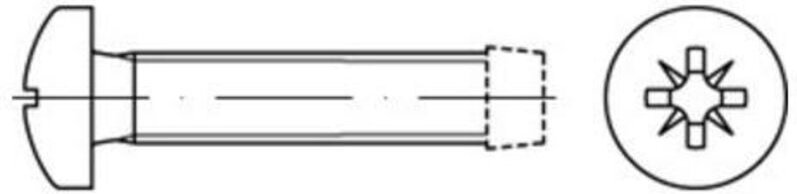 DIN 7500 Form C Gewindefurchende Linsenkopfschraube VG M6x25 Stahl galvanisch verzinkt PZ 500 Stk