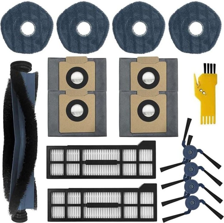 Zubehörset für X10 Pro Omni Roboterstaubsauger, Hauptbürste, Filter, Seitenbürsten, Wischtücher, Staubbeutel