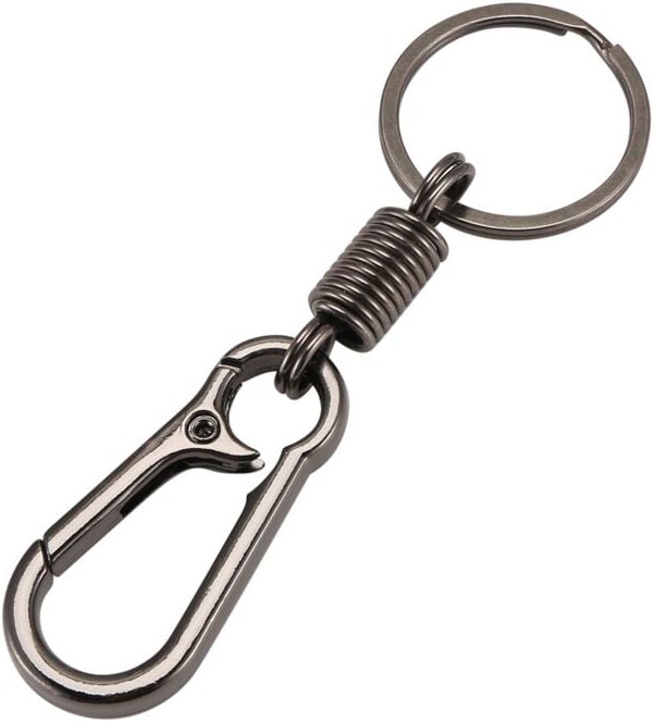 Tlily - Robuster Karabiner Schlüssel Anhänger Ring Polierter Business Taillen Anhänger, Schwarz