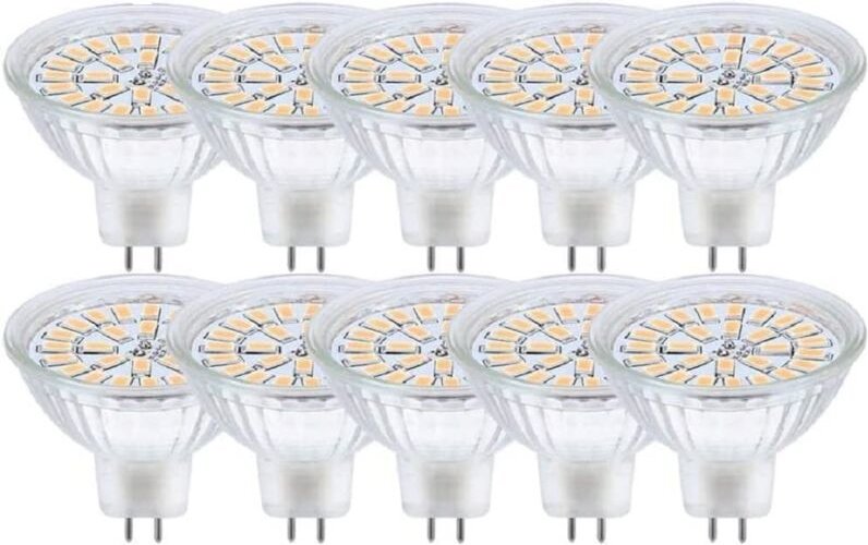 Memkey - GU5.3 LED-Leuchtmittel, MR16 led 12 v, 3 w, entspricht 30 w Halogenlampe, Warmweiß 3000 k, nicht dimmbare LED-S...