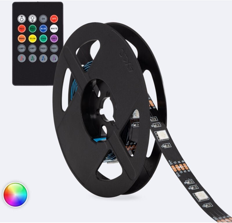 LED-Streifen 5V rgb 24 LED/m 2m IP20 Set mit Usb für tv rgb
