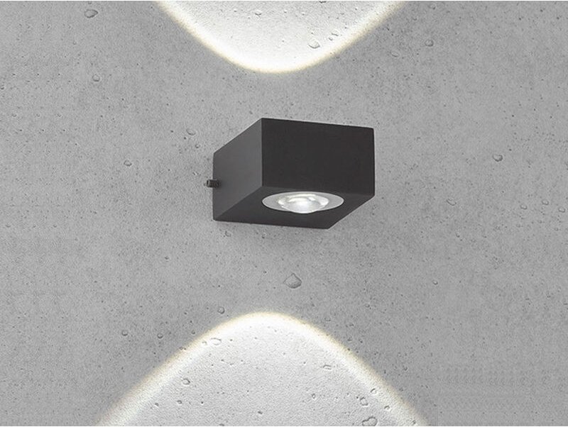 LED Außenwandleuchte HELSINKI Schwarz Up and Down, Breite 8cm