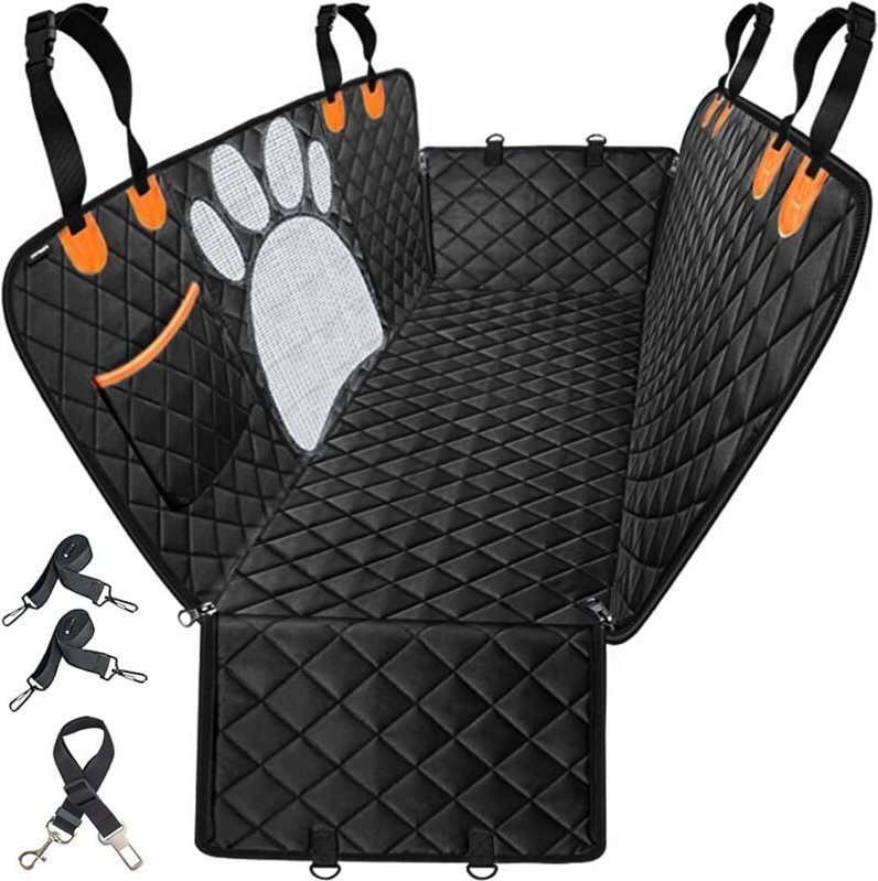 Autositzbezüge für Hunde, Hundeautoschutz mit Aufbewahrungstasche, wasserdichter Rücksitzschutzbezug, Bankbezug für Auto...