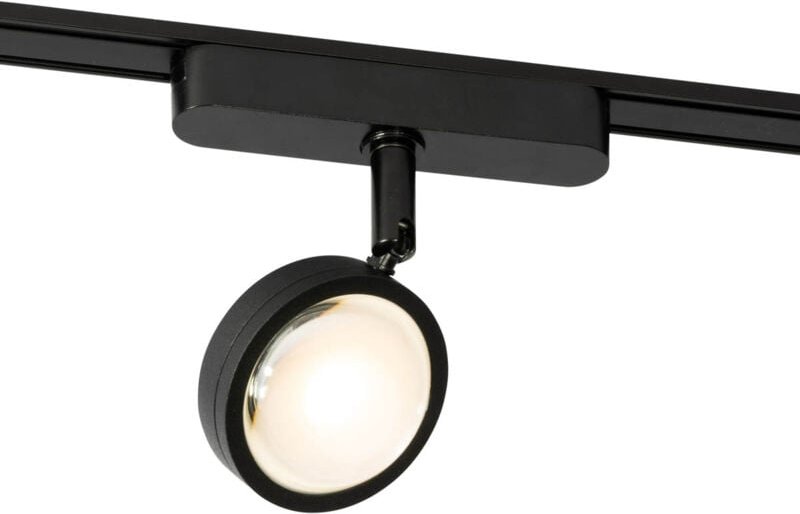 Moderner schwarzer Strahler für 1-phasiges Schienensystem inkl. led dreh- und schwenkbar - Magnetic Lance