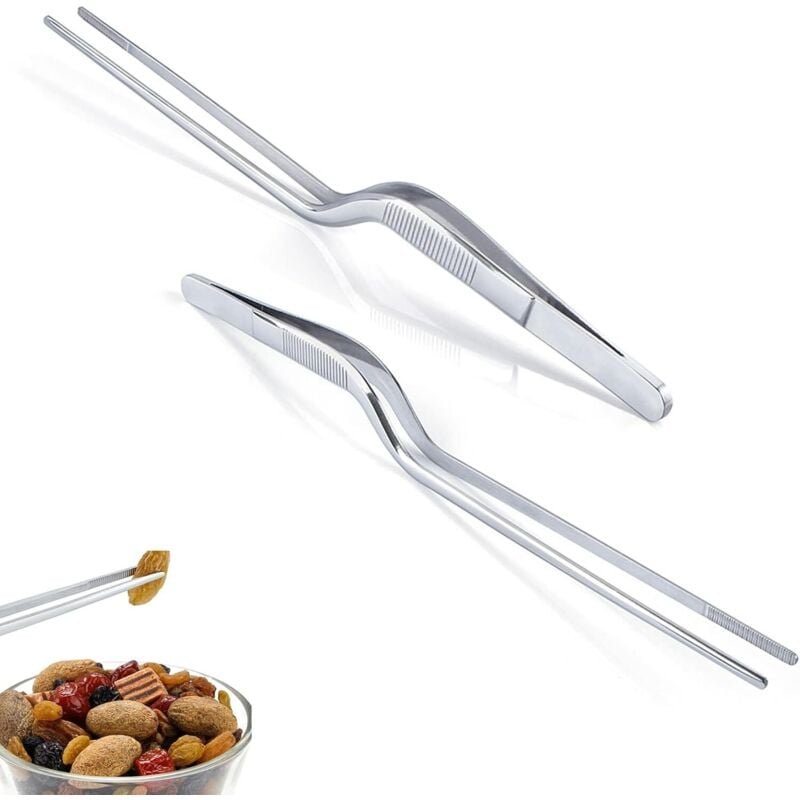 Stück gebogene Pinzetten aus Edelstahl, Pinzettenclip, Küchenzange Wird in der Küche, beim Kochen, in Handarbeit, in der...