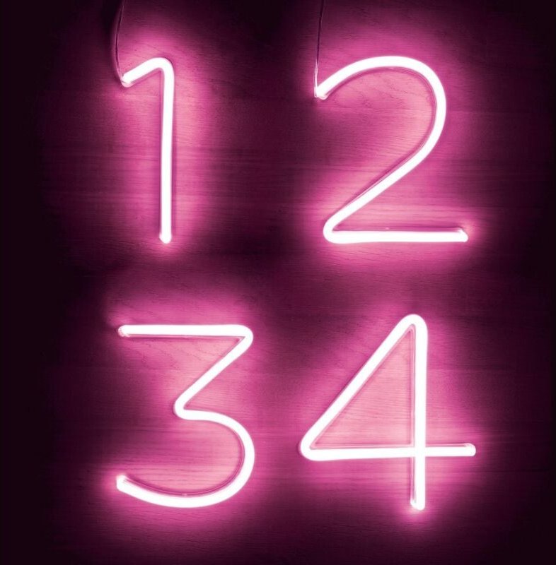 LED-Symbole Neon und Ziffern Rosa 2 Rose