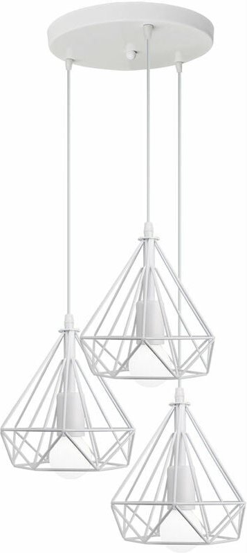 Pendelleuchte, 3 Flammig Hängelampe mit Diamant Form Käfig, Vintage Kronleuchter E27 Edison Fassung für Küche Wohnzimmer...