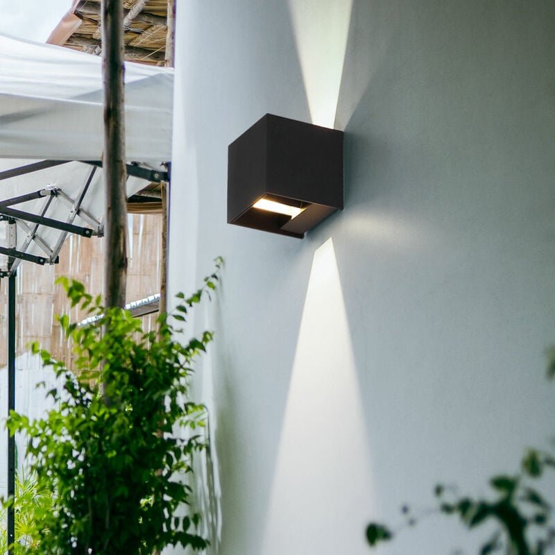 Thumbnail - Außenwandleuchte anthrazit Fassadenleuchte led Gartenleuchte Haustürlampe Aluminium, Lichtkegel verstellbar, 3W 290lm wa...