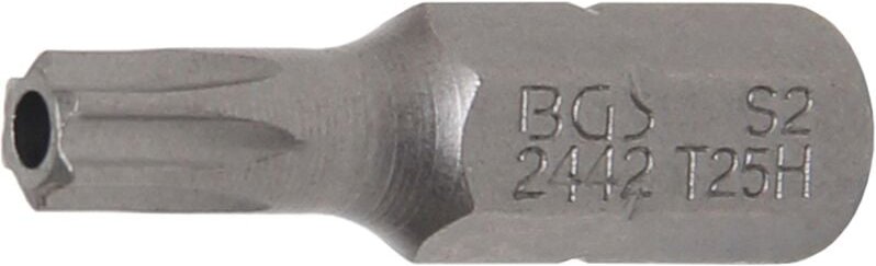Bit Länge 25 mm Antrieb Außensechskant 6,3 mm (1/4') T-Profil (für Torx) mit Bohrung T25