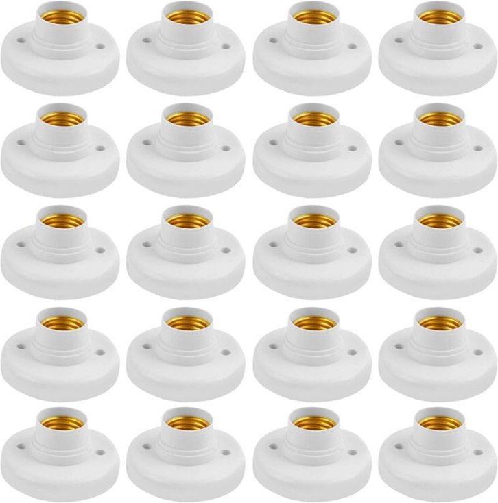 E27 Schraubsockel Deckenleuchte Fassung Weiß Befestigung Sockel Glühbirnenhalter Spirale LED Beleuchtung