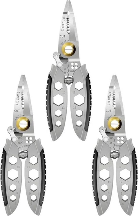 Tlily - Professionelles Mehrzweck-Abisolierwerkzeug, 7-Zoll-Hochleistungs-Elektrowerkzeug (3 Stück)