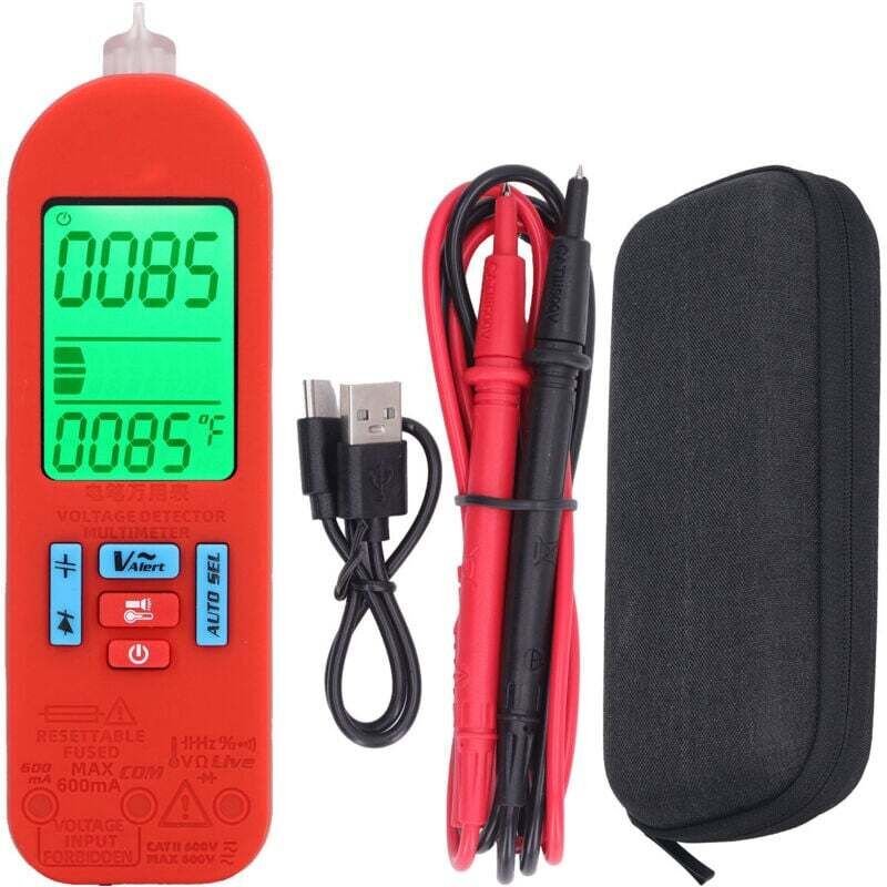 Multimètre Numérique Portable Écran LCD Détection Automatique Tension AC DC Courant Testeur