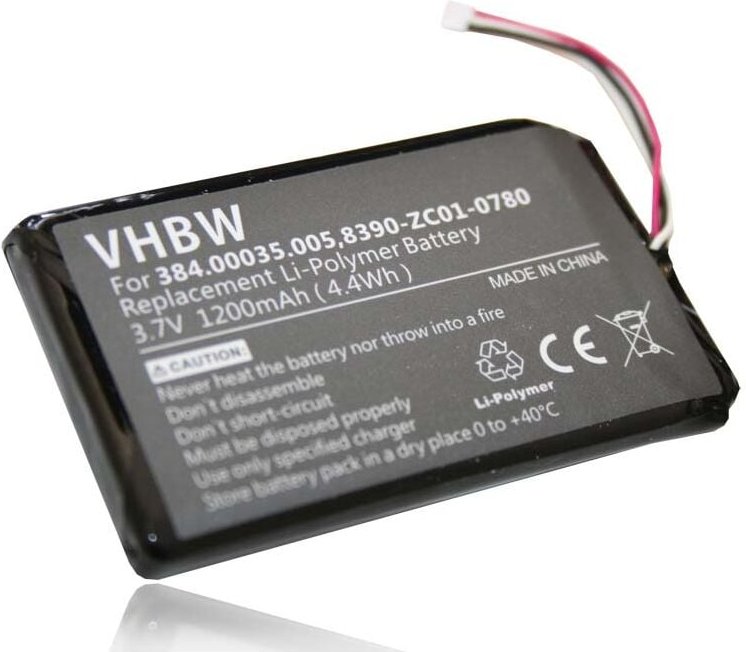 Vhbw - 1x Akku kompatibel mit Navigon 40 Plus, 40 Easy, 40 Premium gps Navigation Navi (1200 mAh, 3,7 v, Li-Polymer) - E...