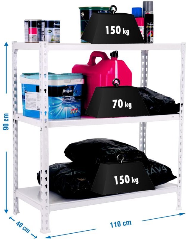 Simonrack Ecoclick Superplus 3/400 Regalsystem aus weißem Metall