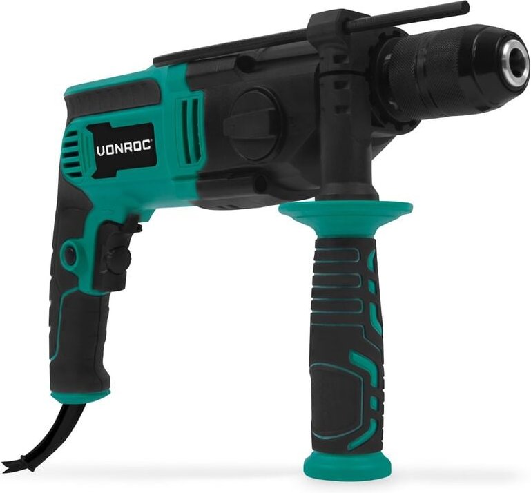 VONROC Schlagbohrmaschine 1100W - Bohrhammer - 2 Gänge - Inkl. Tiefenanschlag und Seitengriff