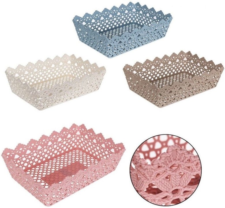 Trade Shop Traesio - Trade Shop - cestino porta all oggetti multiuso plastic rettangolare 35X24.5X10.2 cm 79473 -