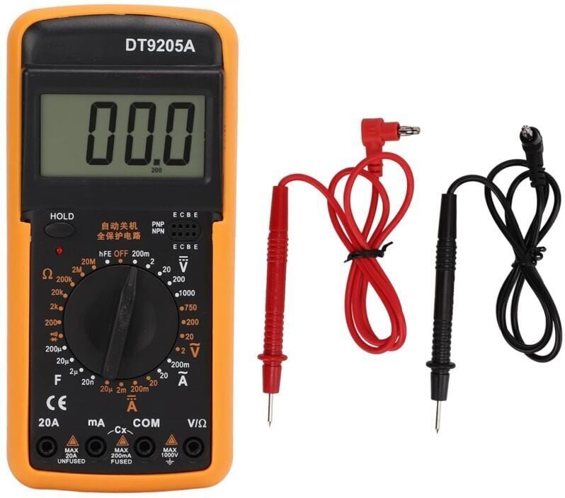 Ymyny - Multifunktions-Multimeter-Tester mit Sonden Strommessgerät DT9205A mumu