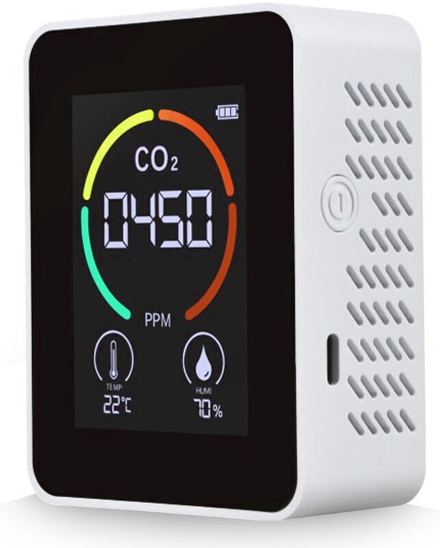 3-in-1-Kohlendioxiddetektor, Luftqualitätsmonitor, Temperatur- und Feuchtigkeitsanalysator, digitales CO₂-Messgerät für ...