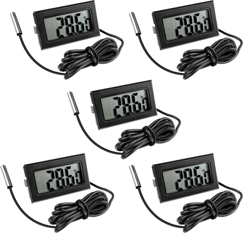 Thumbnail - CSPARKV 5 Stück Digitales Kühlschrankthermometer, Digitaler Temperaturfühler mit LCD-Display, Temperaturthermometer mit ...