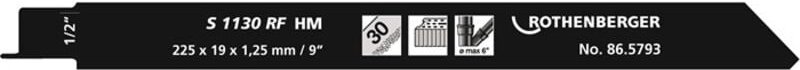 Rothenberger - Säbelsägeblatt s 1130 rf Länge 225 mm Breite 20 mm