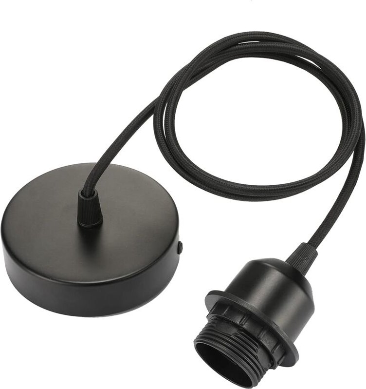 Memkey - E27-Pendelleuchte mit Schraubring, 100 cm verstellbares Stoffkabel, Pendelleuchte kompatibel mit Lampenschirm, ...