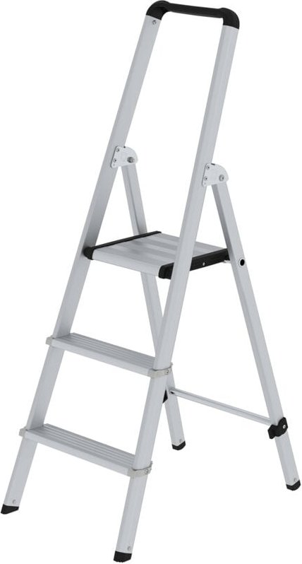 Thumbnail - Günzburger Steigtechnik - ml Stufen-Stehleiter einseitig begehbar Aluminium eloxiert 3 Stufen - 011253