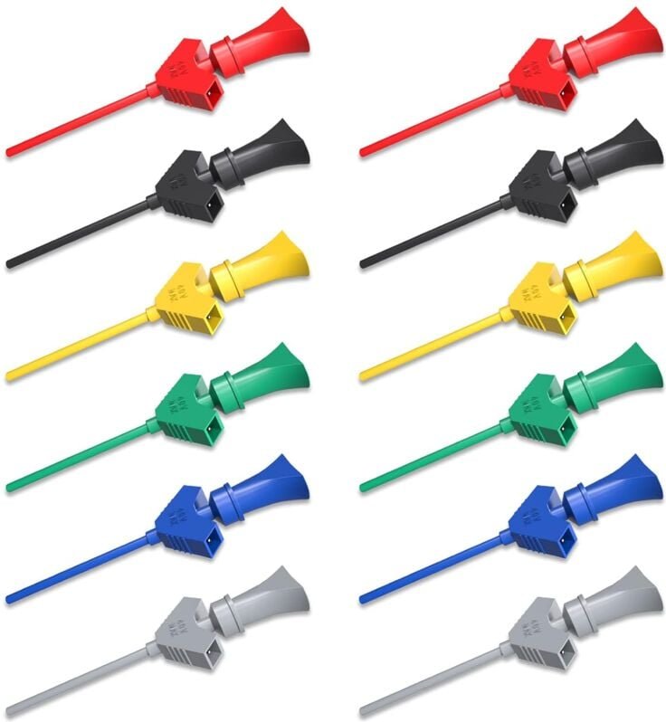 Dolaso - 12 Stück smd ic Test Hakenclip 6 Farben für elektronische Tests des Logikanalysators