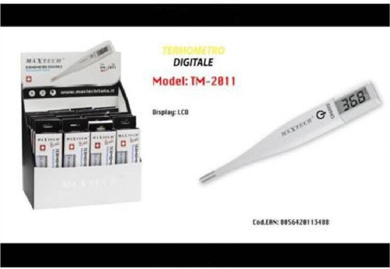 Trade Shop - Digitales Thermometer mit LCD-Display, schnelle Temperaturmessung für Babys und Erwachsene, TM-2011 Maxtech