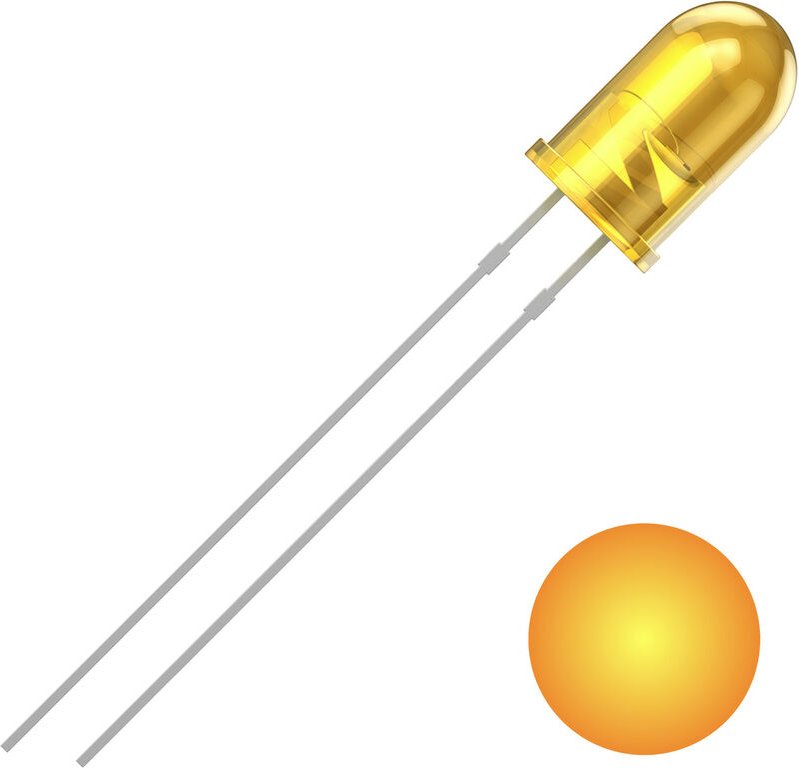 Quadrios - 2111O159 led bedrahtet Gelb Rund 5 mm 700 mcd 30 ° 20 mA 2 v