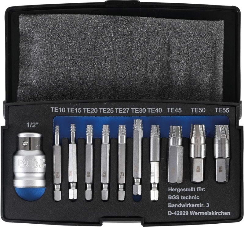 Bgs Technic - Schraubenausdreher-Satz für defektes T-Profil (für Torx) T10 - T55 11-tlg.