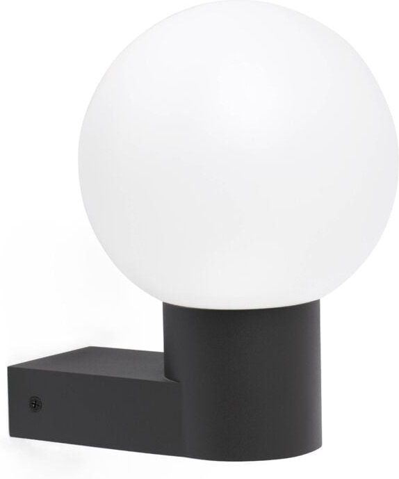 Faro Structure - 1 Licht Außenkugel Wandleuchte Dunkelgrau IP44, E27 (schatten nicht inklusive)